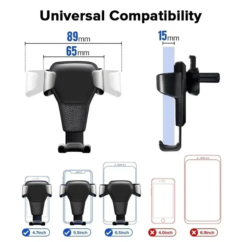 Gravity Car Phone Holder Air Vent Clip Mount Mobile Cell Stand